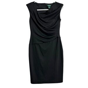 Lauren Ralph Lauren Black Ruched Dress